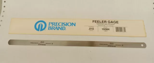 .010 Precision Steel Feeler Gage 1/2" x 12" PREMIUM Made in USA Factory New