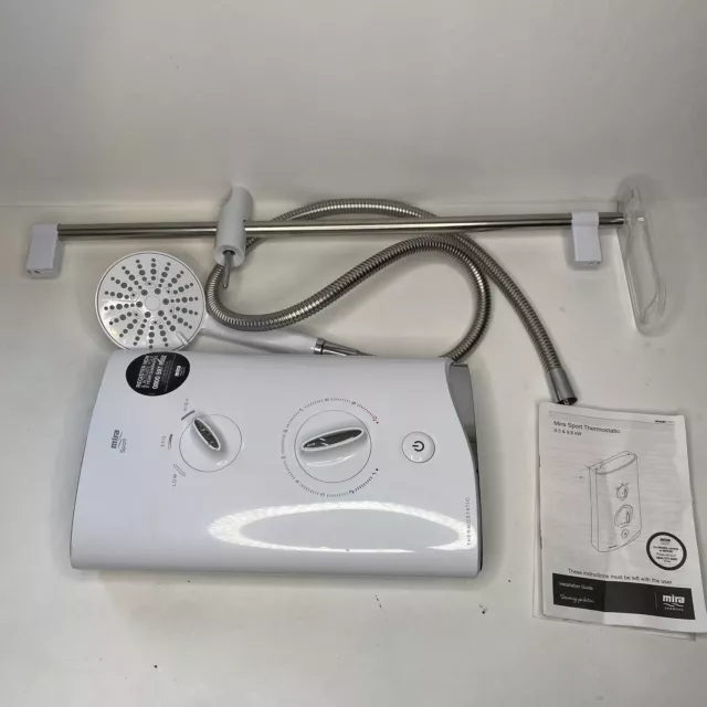 Mira Sport Max Electric Shower 9.0kW 4 Spray Showerhead White Chrome Bathroom