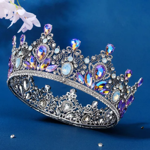 Cerchio Sposa Corona Lusso Strass Matrimonio Regina Principessa Tiara Cristallo