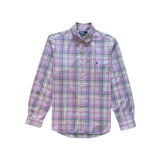 Camicia Polo Ralph Lauren Uomo XL quadri Lilla Multicolore Cotone Pre Owned