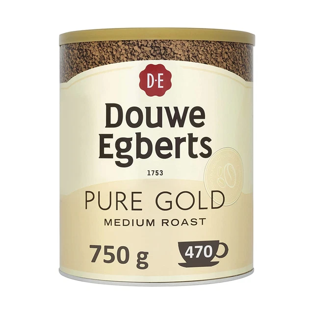 Douwe Egberts Medium Roast Pure Gold Freeze Dried Instant Coffee 750g