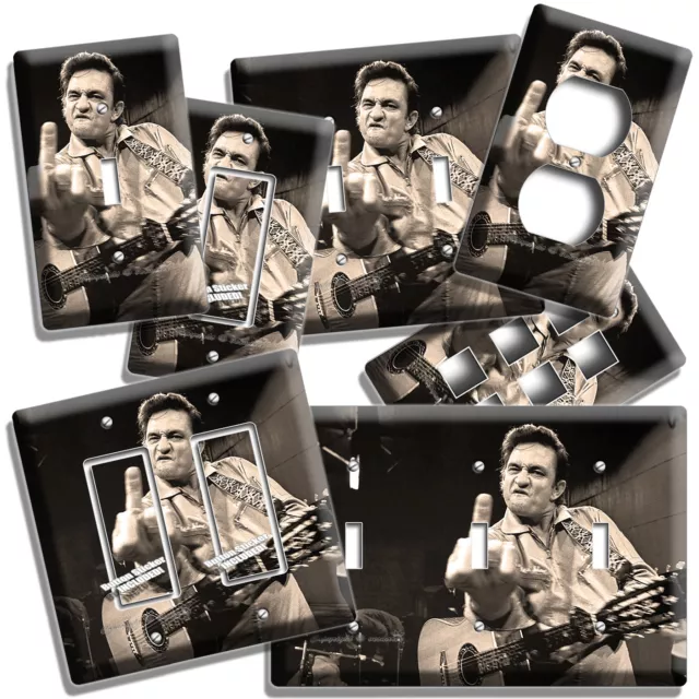 Johnny Cash Finger Country Rock Light Switch Outlet Wall Plates Music Studio Art