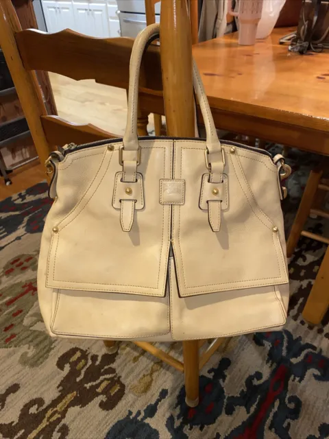 Dooney & Bourke Clayton Satchel Beige Cream  Italian Leather  See Details