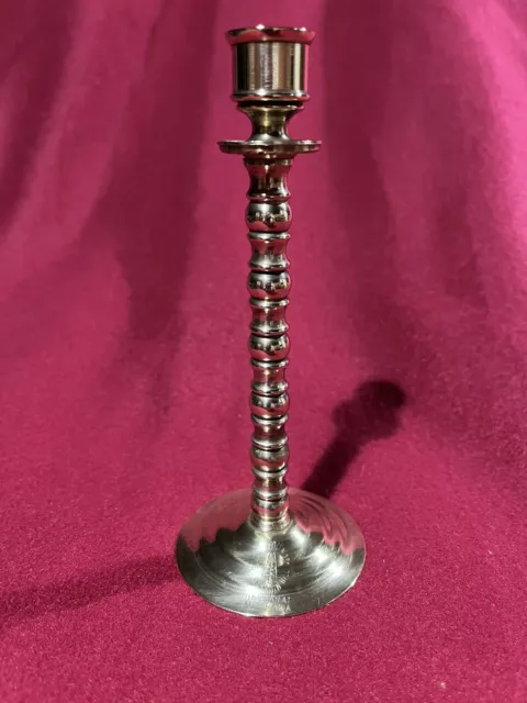 Antique Style Spun Turned Brass Candle Stick Holder