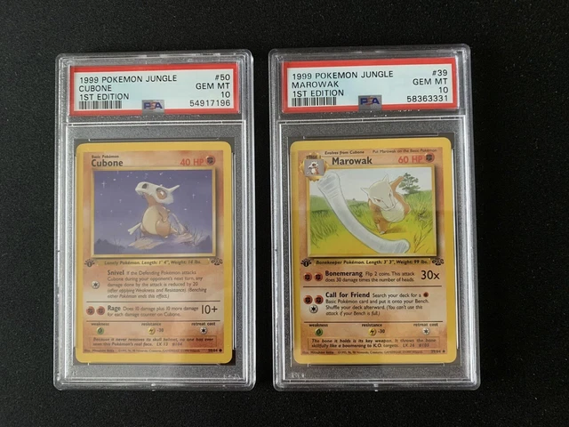 1999 Pokemon Jungle Cubone 50/64 Marowak 39/64 1st Edition PSA 10 Gem Mint
