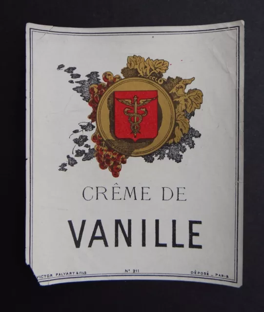 Ancienne étiquette CREME DE VANILLE old french label