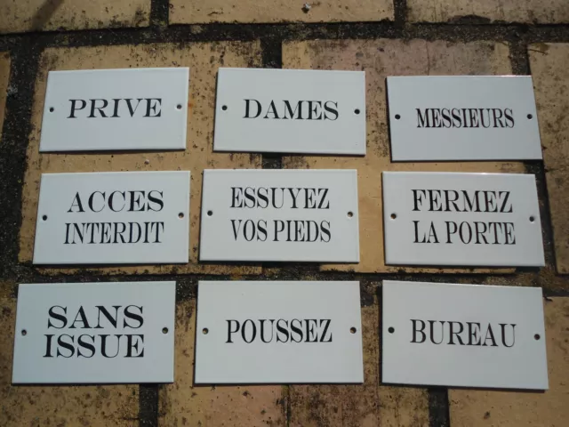 PLAQUE EMAILLEE A ACCROCHER Textes divers émail 800° garanti FABRIQUE EN FRANCE