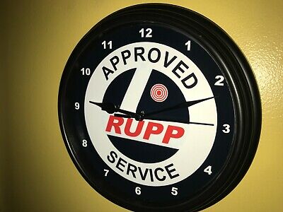 Rupp Motorcycle Snowmobile AppService Garage Man Cave Advertising Clock Sign