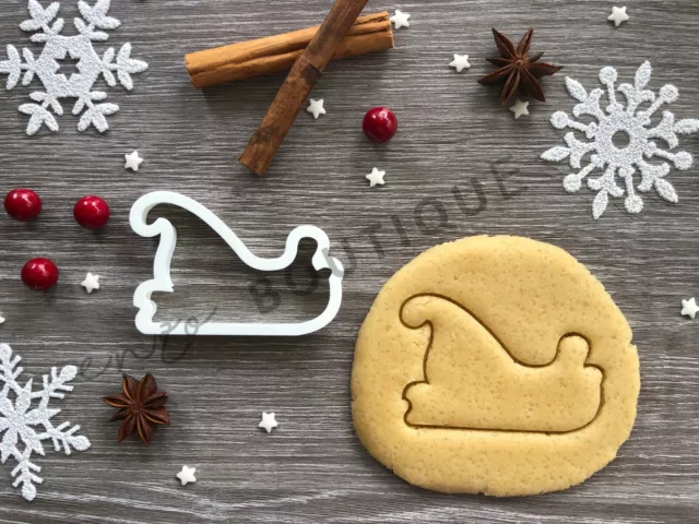 Sleigh Xmas Cookie Cutter 05 | Christmas | Fondant Cake Decorating | UK Seller