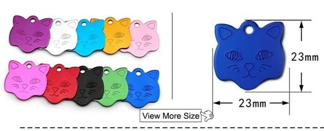 Discos para mascotas gatos y gatitos COLOREADO Sm nombre etiquetas de identificación y dijes ROJO, azul y grabado