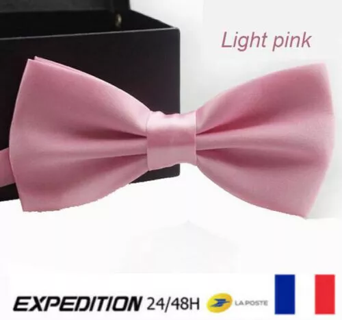 Cravate Homme Garçon Noeud Papillon mariage couleur Rose Clair