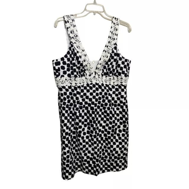 NWT Trina Turk Size 14 Secret Sheath Party Dress Lace MSRP$298 USA Black/White 3