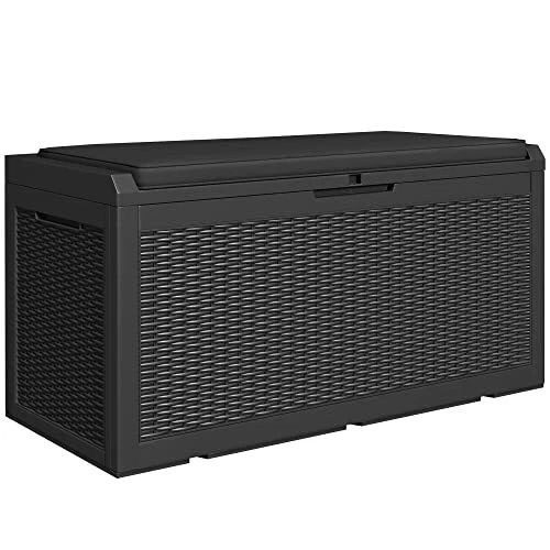 100 GALLON RESIN Deck Box Large Outdoor Storage for Patio Furniture