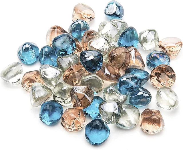 Li Decor 10 Li 10 Li Li Vidrio Fuego Diamantes 1 Pulgada Vidrio Fuego Vidrio Rocas para