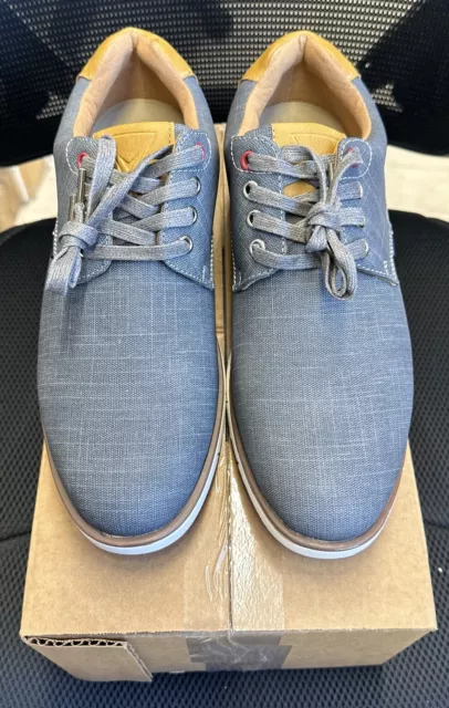 Vance Co. Lamar Shoe Mens Size 10.5 Gray Blue Casual Dress Oxford Derby Lace Up