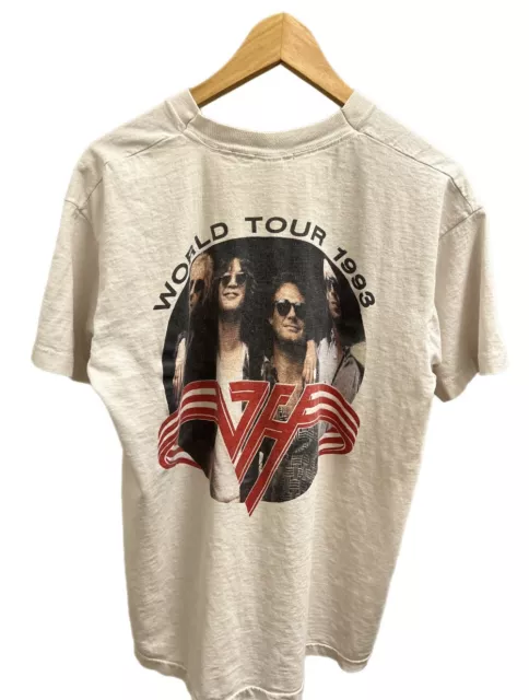 Vintage 90s Van Halen 1993 World Tour Right Here Now Jesus Christ AOP Tee Shirt