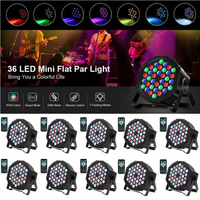 10X 36W 36 LED RGB Bühnenlicht DMX PAR Can Licht Club Disco Party DJ Show DHL