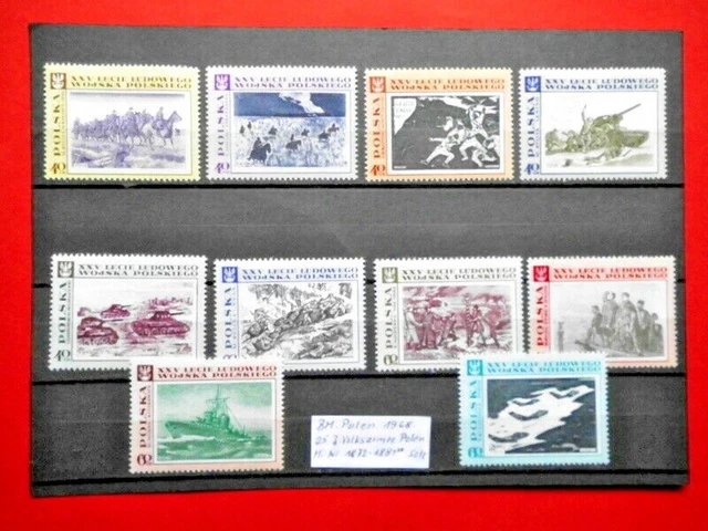 BM. Briefmarken Polen 1968 25 Jahre Volksarmee Mi. Nr. 1872 - 1981 postfrisch