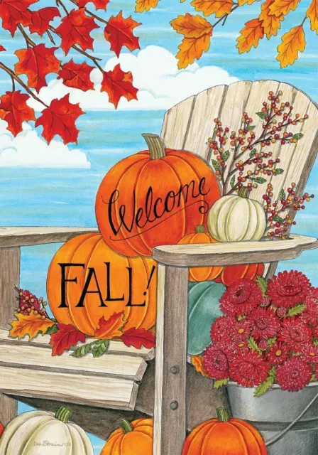 Welcome Fall Adirondack - STANDARD Size, 28  X 40 Inch, Decorative Double Sided