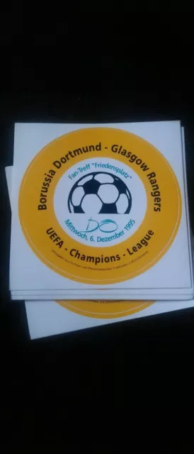 1995 Champions League Borussia Dortmund V Rangers Sticker Fanzone