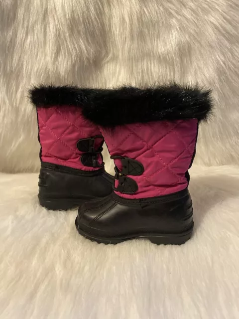 Maple Leaf Husky Canada Snow Boots Girls Size 5 Toddler Pink Black Shoes 3