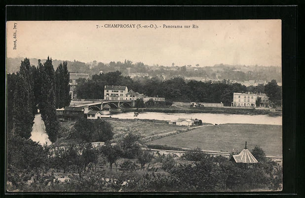 CPA Champrosay, General View of Ris