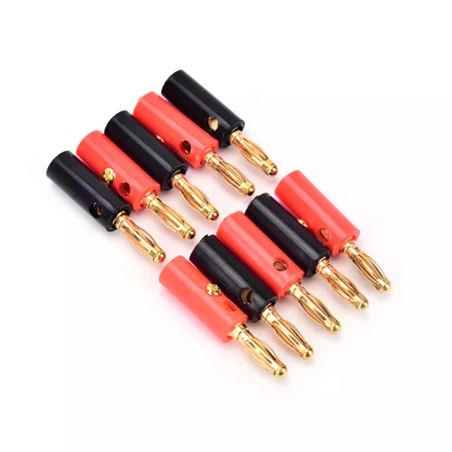 10pcs/lot audio speaker screw banana gold plate plugs connectors 4.zy