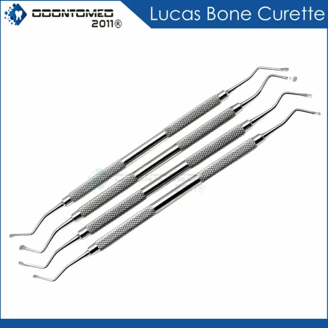 Set of 4 Lucas Bone Curettes Dental Extraction Surgery German Stainless Steel