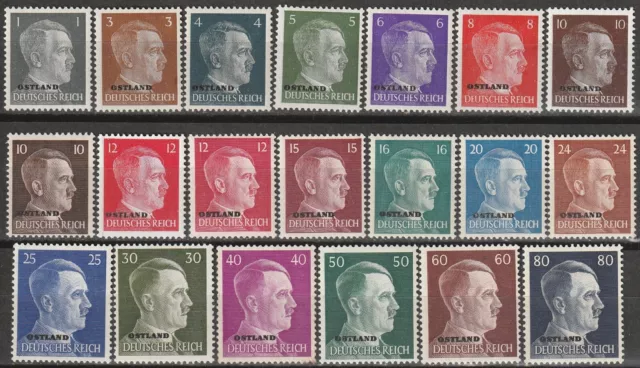 266) GERMAN OCCUPATION WWII - OSTLAND  on HITLER 1941  SET UNUSED / GUMMED-