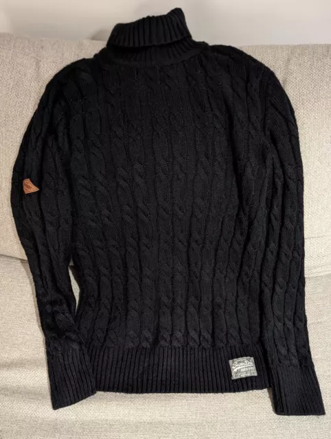 Superdry Mens Cable Roll Neck Jumper