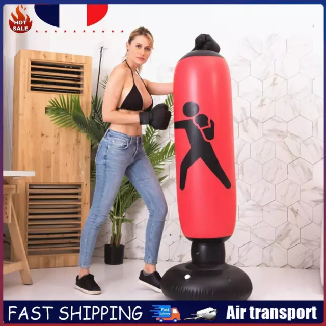 Inflatable Punching Bag Boxing Sandbag Fitness Stress Relief Toy (Red) FR