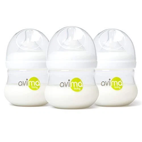 4 oz Anti Colic Newborn Baby Bottles, BPA Free, Wide Neck with Slow Flow