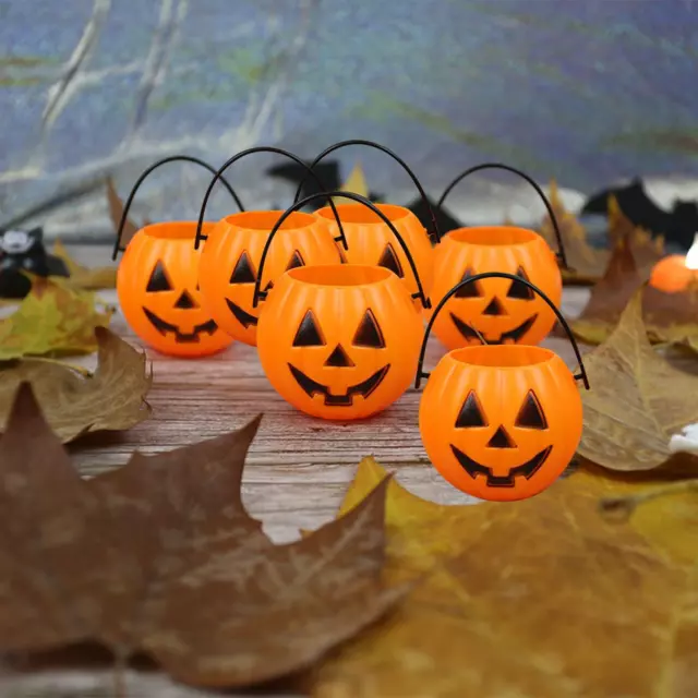 6x Halloween Citrouille Bonbons Seaux Décor Conteneur Trick or Treat pour la