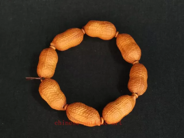 Superb Olive Nut Hand Carved China Traditional Culture Peanut Hand Catenary 多子多福