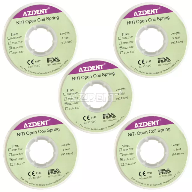 5X AZDENT Dental Orthodontic Niti Open Coil Springs Dia.012 inch 914mm