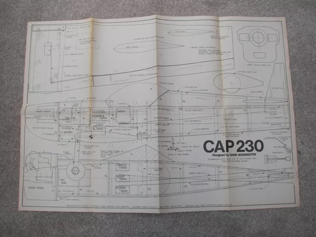 Piani aerei scala RC del CAP 230 un modello in scala di 45" apertura alare