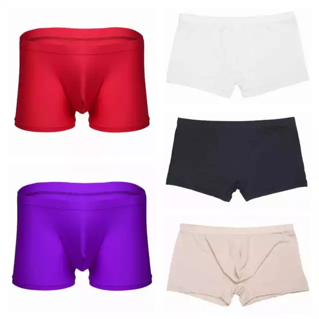 Soie Glacée Sous-vêtements pour Hommes - Boxer Slip Sexy Trunks Respirant Boxers