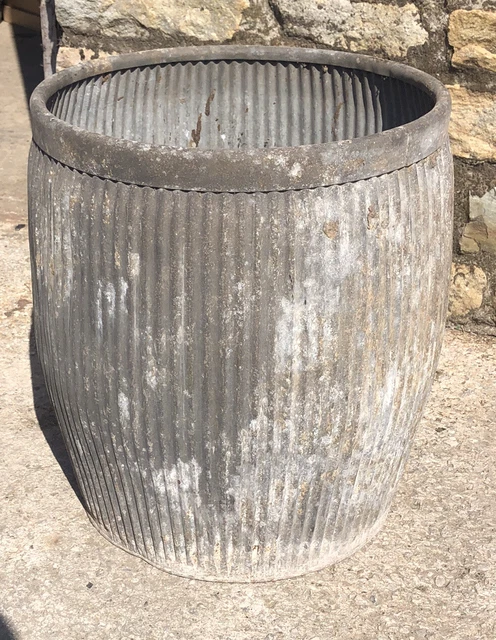 Original Vintage Galvanised Dolly Tub / Flower Planter / Garden Feature #2