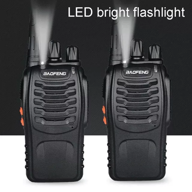 2x BAOFENG RADIO BF-888S UHF WALKIE TALKIES 400-470MHz RICETRASMITTENTE 2 PEZZI