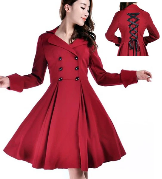 OUTLET MANTEAU TRENCH cintr vas gothique lolita r tro pin up