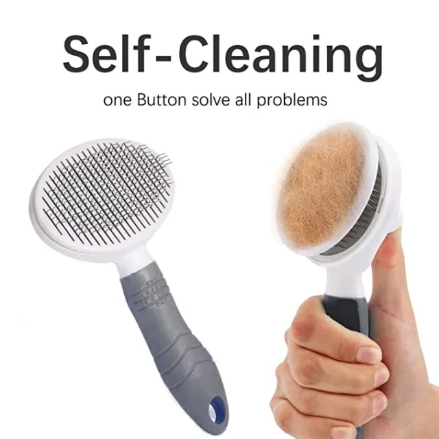 Cat And Dog Grooming Hair Brush Self Cleaning Portable Gentle And Efficient