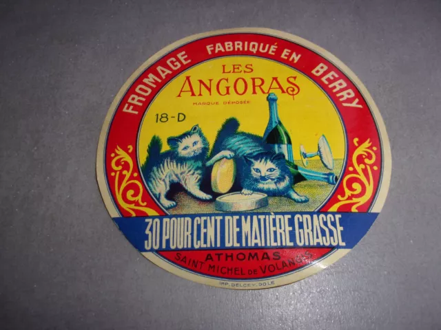 Etiquette fromage Les Angoras - ATHOMAS à St Michel de Volangis - 18D