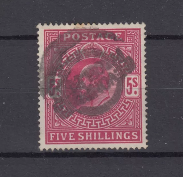 GB KEVII 1902 5/- Bright Carmine SG263 VFU BP3406