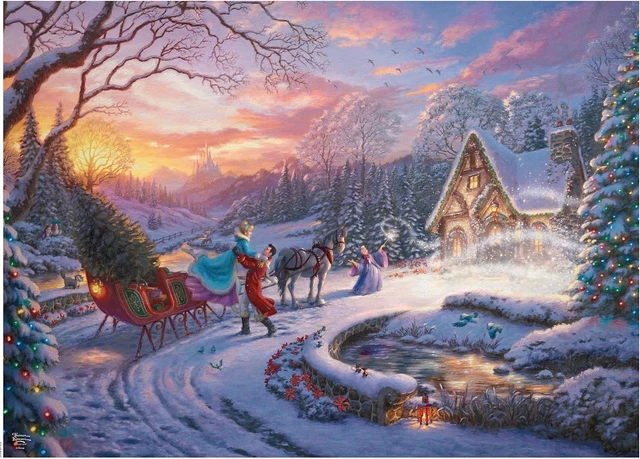 Thomas Kinkade - Cinderella Bringing Home the Tree - 1000 Piece Jigsaw Puzzle