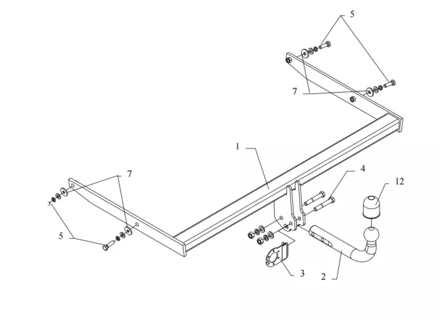 Gancio di traino fisso per Ford Focus II Berlina 2005-2011 + kit el. 7-poli 3