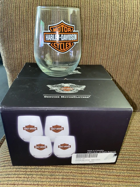 harley davidson stemless wine glasses