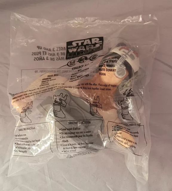 Star Wars Episode 1 Phantom Menace - Cup Topper Anakin Taco Bell  1999 *SEALED*