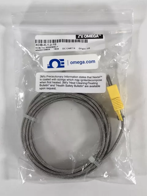 New Omega Xcib K-Type Thermocouple Assembly, Ostw Connector, High Temp Inconel