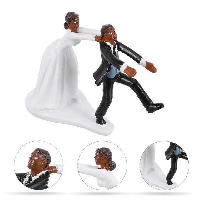 1pc Bride and Groom Decoration Resin Cake Topper Decorazione di San