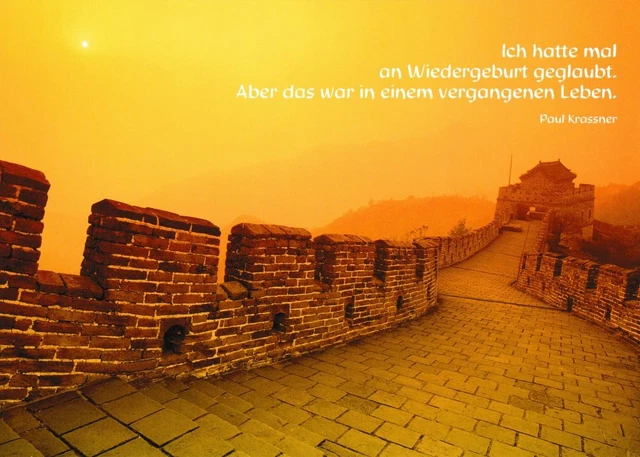 Buddhistische Postkarte "Ich hatte mal an Wiedergeburt geglaubt. ..."
